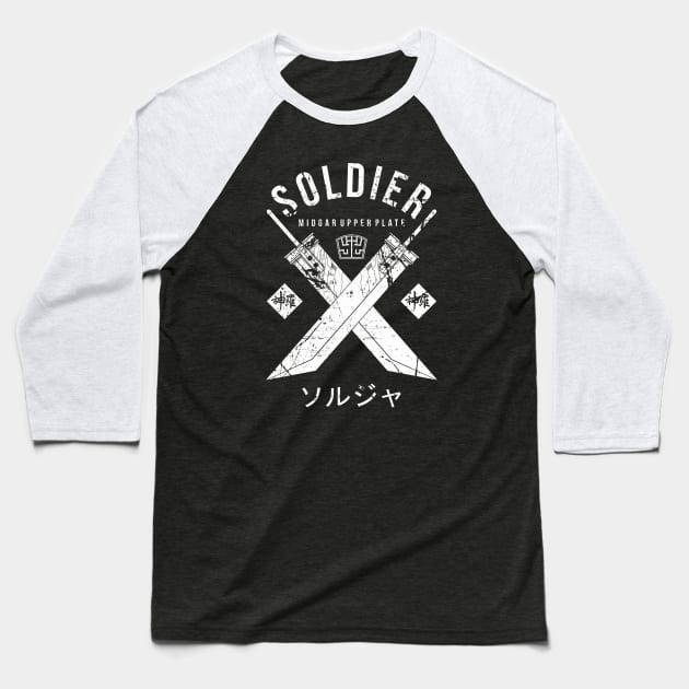 Soldier midgar upper plate Baseball T-Shirt by AlonaGraph